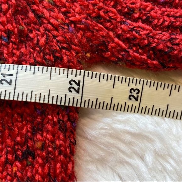 Draper’s & Damon’s Buttoned Red Tweed Cardigan Sweater Size Large - Picture 9 of 11